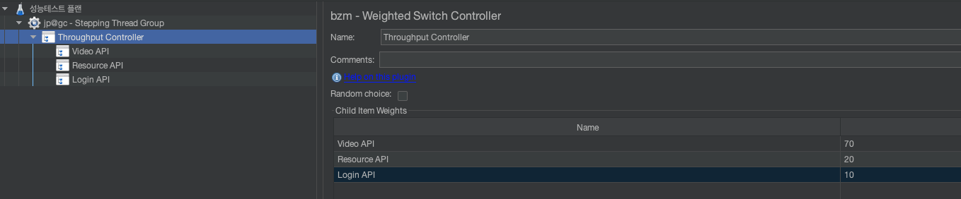 throughput controller 구성